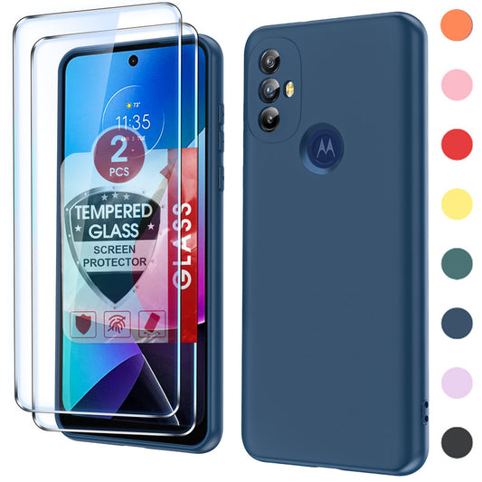 LeYi for Moto G Play 2023 Cases, Motorola G Play 2023 Cover with Tempered Glass Screen Protectors, Soft Silicone Ultra Slim Shockproof Cover with Anti-Scratch Microfiber Lining Moto G Play 2023 Phone Case