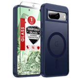 LeYi for Pixel 8 Case: Google Pixel 8 Phone Case [Magnet Fit] with [1 Packs] Screen Protector, Raised Camera Guard Slim Matte Translucent Smooth Soft-Touch Funda para Pixel8