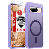 LeYi for Pixel 8 Case: Google Pixel 8 Phone Case [Magnet Fit] with [1 Packs] Screen Protector, Raised Camera Guard Slim Matte Translucent Smooth Soft-Touch Funda para Pixel8