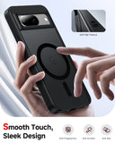 LeYi for Pixel 8 Case: Google Pixel 8 Phone Case [Magnet Fit] with [1 Packs] Screen Protector, Raised Camera Guard Slim Matte Translucent Smooth Soft-Touch Funda para Pixel8