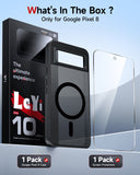 LeYi for Pixel 8 Case: Google Pixel 8 Phone Case [Magnet Fit] with [1 Packs] Screen Protector, Raised Camera Guard Slim Matte Translucent Smooth Soft-Touch Funda para Pixel8