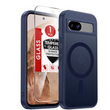 LeYi for Pixel 8A Case: Google Pixel 8A Phone Case [Magnet Fit] with [1 Packs] Screen Protector, Raised Camera Guard Slim Matte Translucent Smooth Soft-Touch Funda para Pixel8 A