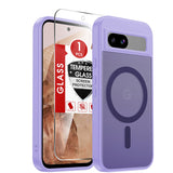 LeYi for Pixel 8A Case: Google Pixel 8A Phone Case [Magnet Fit] with [1 Packs] Screen Protector, Raised Camera Guard Slim Matte Translucent Smooth Soft-Touch Funda para Pixel8 A