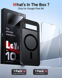 LeYi for Pixel 8A Case: Google Pixel 8A Phone Case [Magnet Fit] with [1 Packs] Screen Protector, Raised Camera Guard Slim Matte Translucent Smooth Soft-Touch Funda para Pixel8 A
