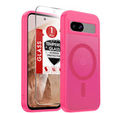 LeYi for Pixel 8A Case: Google Pixel 8A Phone Case [Magnet Fit] with [1 Packs] Screen Protector, Raised Camera Guard Slim Matte Translucent Smooth Soft-Touch Funda para Pixel8 A