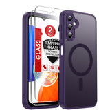 LeYi for Samsung Galaxy A14 5G Case: Galaxy A14 5G Phone Case [Magnet Fit] with [2 Packs] Screen Protector, Raised Camera Guard Slim Matte Translucent Smooth Soft-Touch Funda para A 14