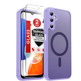 LeYi for Samsung Galaxy A14 5G Case: Galaxy A14 5G Phone Case [Magnet Fit] with [2 Packs] Screen Protector, Raised Camera Guard Slim Matte Translucent Smooth Soft-Touch Funda para A 14