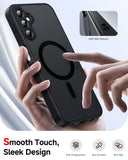 LeYi for Samsung Galaxy A14 5G Case: Galaxy A14 5G Phone Case [Magnet Fit] with [2 Packs] Screen Protector, Raised Camera Guard Slim Matte Translucent Smooth Soft-Touch Funda para A 14