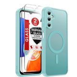 LeYi for Samsung Galaxy A14 5G Case: Galaxy A14 5G Phone Case [Magnet Fit] with [2 Packs] Screen Protector, Raised Camera Guard Slim Matte Translucent Smooth Soft-Touch Funda para A 14