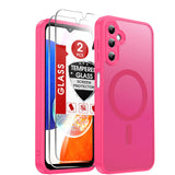 LeYi for Samsung Galaxy A14 5G Case: Galaxy A14 5G Phone Case [Magnet Fit] with [2 Packs] Screen Protector, Raised Camera Guard Slim Matte Translucent Smooth Soft-Touch Funda para A 14