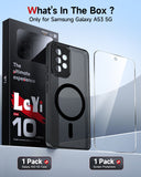 LeYi for Samsung Galaxy A53 5G Case: Galaxy A53 5G Phone Case [Magnet Fit] with [1 Packs] Screen Protector, Raised Camera Guard Slim Matte Translucent Smooth Soft-Touch Funda para A 53