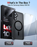 LeYi for Samsung Galaxy A54 5G Case: Galaxy A54 5G Phone Case [Magnet Fit] with [1 Packs] Screen Protector, Raised Camera Guard Slim Matte Translucent Smooth Soft-Touch Funda para A 54