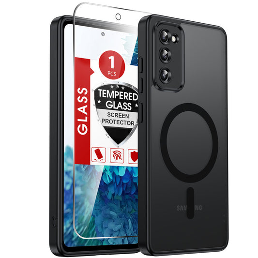 LeYi for Samsung Galaxy S20-FE Case: Samsung S20 FE Phone Case [Magnet Fit] with [1 Packs] Screen Protector, Raised Camera Guard Slim Matte Translucent Smooth Soft-Touch Funda para S20 FE