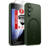 LeYi for Samsung Galaxy S23-FE Case: Samsung S23 FE Phone Case [Magnet Fit] with [2 Packs] Screen Protector, Raised Camera Guard Slim Matte Translucent Smooth Soft-Touch Funda para S23 FE