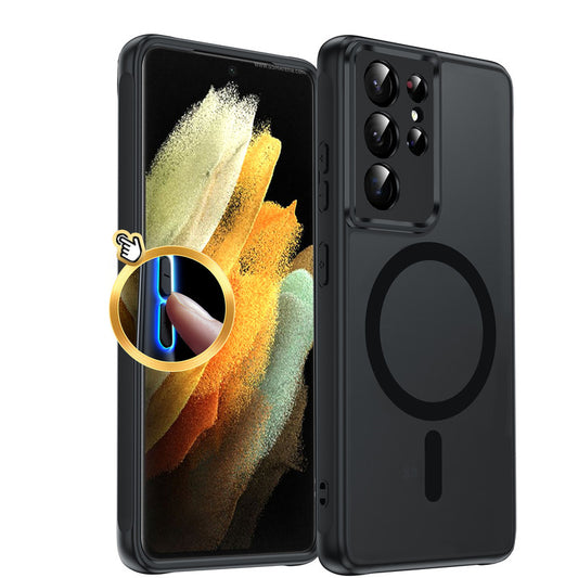 LeYi for Samsung S21-Ultra Case: S21 Ultra Phone Case [Magnet Fit], Raised Camera Guard Slim Matte Translucent Smooth Soft-Touch Funda para S21 Ultra