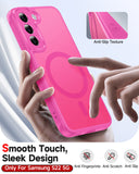 LeYi for Samsung S22 Case: S22 Phone Case [Magnet Fit], Raised Camera Guard Slim Matte Translucent Smooth Soft-Touch Funda para S22