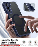 LeYi for Samsung S22 Case: S22 Phone Case [Magnet Fit], Raised Camera Guard Slim Matte Translucent Smooth Soft-Touch Funda para S22