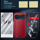 LeYi for Google-Pixel-9 Case with Screen Protector X2, Google Pixel 9 Case 3 in 1 Rugged Shockproof Android Cover Funda Pixel9
