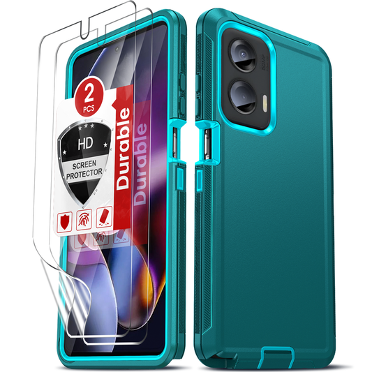 LeYi for Moto-G-Stylus-5G-2024 with Screen Protector X2, Moto G Stylus 5G 2024 Case 3 in 1 Rugged Shockproof Android Cover Funda G Stylus 5G 2024