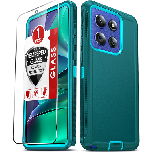 LeYi for Moto-Stylus-5G-2025 Case with Screen Protector X1, Moto Stylus 5G 2025 Case 3 in 1 Rugged Shockproof Android Cover Funda Stylus 5G 2025