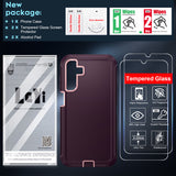 LeYi for Samsung-Galaxy-A15-5G Case with Screen Protector X2, Samsung Galaxy A15 5G Case 3 in 1 Rugged Shockproof Android Cover Funda A15 5G