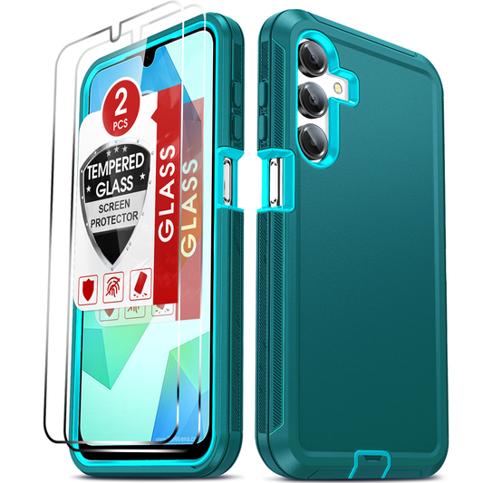 LeYi for Samsung-Galaxy-A16-5G Case with Screen Protector X2, Samsung Galaxy A16 5G Case 3 in 1 Rugged Shockproof Android Cover Funda A16 5G