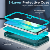 LeYi for Samsung-Galaxy-A16-5G Case with Screen Protector X2, Samsung Galaxy A16 5G Case 3 in 1 Rugged Shockproof Android Cover Funda A16 5G