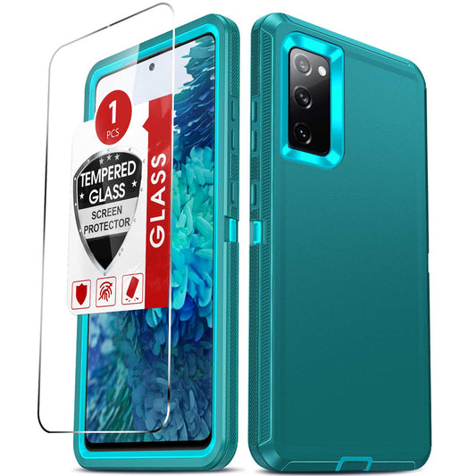 LeYi for Samsung-Galaxy-S20-FE Case with Screen Protector X1, Samsung Galaxy S20 FE Case 3 in 1 Rugged Shockproof Android Cover Funda S20FE