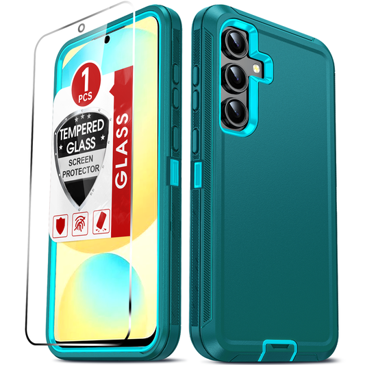 LeYi for Samsung Galaxy S24-FE-5G Case with Screen Protector, Samsung Galaxy S24 FE Case 3 in 1 Rugged Shockproof Android Cover Funda para S24FE