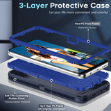 LeYi for TCL-Revvl-7 with Screen Protector X1, TCL Revvl 7 Case 3 in 1 Rugged Shockproof Android Cover Funda Revvl7