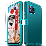 LeYi for TCL-Revvl-7-Pro with Screen Protector X1, TCL Revvl 7 Pro Case 3 in 1 Rugged Shockproof Android Cover Funda Revvl 7Pro
