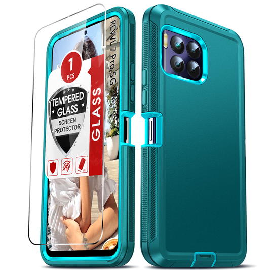 LeYi for TCL-Revvl-7-Pro with Screen Protector X1, TCL Revvl 7 Pro Case 3 in 1 Rugged Shockproof Android Cover Funda Revvl 7Pro