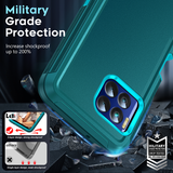 LeYi for TCL-Revvl-7-Pro with Screen Protector X1, TCL Revvl 7 Pro Case 3 in 1 Rugged Shockproof Android Cover Funda Revvl 7Pro