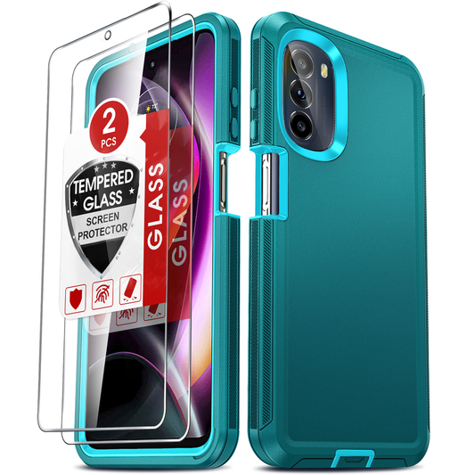 LeYi for Moto-G-5G-2022 Case with Screen Protector X2, Moto G 5G 2022 Case 3 in 1 Rugged Shockproof Android Cover Funda para Moto G2022
