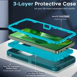 LeYi for Moto-Power-5G-2025 Case with Screen Protector X1, Moto Power 5G 2025 Case 3 in 1 Rugged Shockproof Android Cover Funda Power 5G 2025