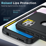 LeYi for Moto-One-5G-Ace Case with Screen Protector X1, Moto One 5G Ace Case 3 in 1 Rugged Shockproof Android Cover Funda para One 5G Ace
