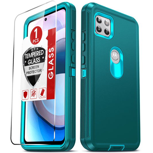 LeYi for Moto-One-5G-Ace Case with Screen Protector X1, Moto One 5G Ace Case 3 in 1 Rugged Shockproof Android Cover Funda para One 5G Ace