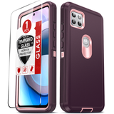 LeYi for Moto-One-5G-Ace Case with Screen Protector X1, Moto One 5G Ace Case 3 in 1 Rugged Shockproof Android Cover Funda para One 5G Ace