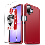 LeYi for Samsung-Galaxy-A07 Case with Screen Protector X1, Samsung Galaxy A07 Case 3 in 1 Rugged Shockproof Android Cover Funda A07