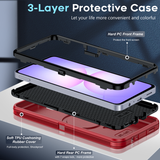 LeYi for Samsung-Galaxy-A07 Case with Screen Protector X1, Samsung Galaxy A07 Case 3 in 1 Rugged Shockproof Android Cover Funda A07
