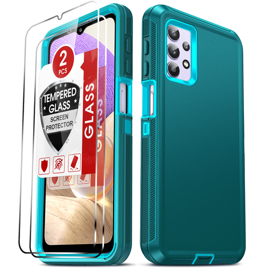 LeYi for SAM-A32-5G Case with Screen Protector X2, SAM A32 5G Case 3 in 1 Rugged Shockproof Android Cover Funda A32 5G