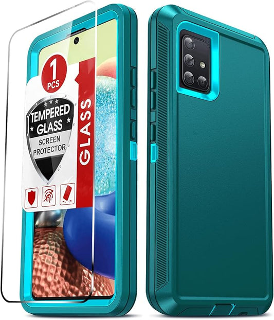 LeYi for Samsung-Galaxy-A71-5G Case with Screen Protector X1, Samsung Galaxy A71 5G Case 3 in 1 Rugged Shockproof Android Cover Funda A71 5G