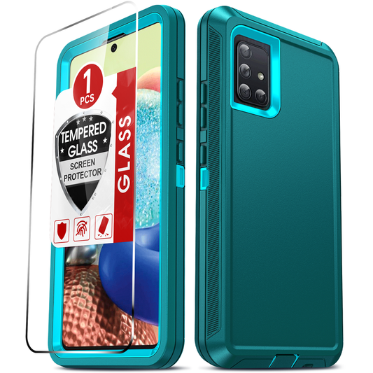 LeYi for Samsung-Galaxy-A71-4G Case with Screen Protector X1, Samsung Galaxy A71 4G Case 3 in 1 Rugged Shockproof Android Cover Funda A71 4G