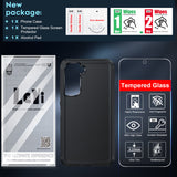 LeYi for Samsung-Galaxy-S21-FE Case with Screen Protector X1, Samsung Galaxy S21 FE Case 3 in 1 Rugged Shockproof Android Cover Funda S21FE