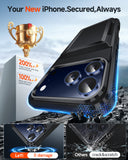 LeYi for iPhone-17-Pro Wallet Case: Card Holder Cover Funda para Military Grade Heavy Duty Protective Women Phone17 pro case Black