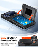 LeYi for iPhone-17-Pro Wallet Case: Card Holder Cover Funda para Military Grade Heavy Duty Protective Women Phone17 pro case Black