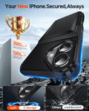 LeYi for iPhone-17-Wallet Case: Card Holder Cover Funda para Military Grade Heavy Duty Protective Women Phone17 case Black