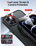 LeYi for iPhone-12 Cases with Screen Protector + Camera Cover:[ MagSafe Compatible] Magnetic Military Grade Protective Slim Phone Case for iPhone 12