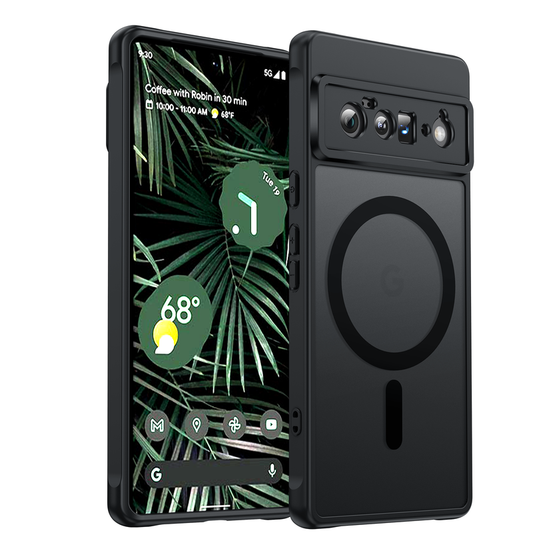 LeYi for Google Pixel-6-Pro Case: Google Pixel 6 Pro Phone Case [Magnet Fit] with [2 Packs] Screen Protector, Raised Camera Guard Slim Matte Translucent Smooth Soft-Touch Funda para Pixel 6 Pro