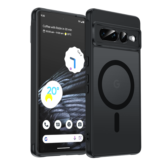 LeYi for Google Pixel-7-Pro Case: Google Pixel 7 Pro Phone Case [Magnet Fit] with [2 Packs] Screen Protector, Raised Camera Guard Slim Matte Translucent Smooth Soft-Touch Funda para Pixel 7 Pro